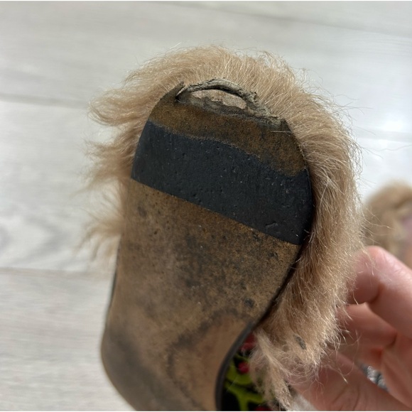 GUCCI Princetown Pink Floral Brocade Jacquard Fur Lined Loafer Slipper Mules - Picture 11 of 12